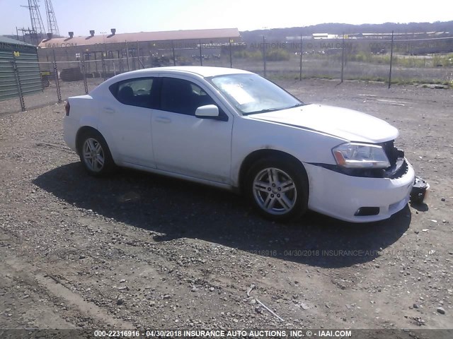 1C3CDZCB5DN626613 - 2013 DODGE AVENGER SXT WHITE photo 1