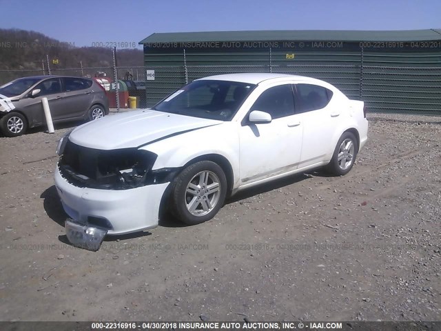 1C3CDZCB5DN626613 - 2013 DODGE AVENGER SXT WHITE photo 2