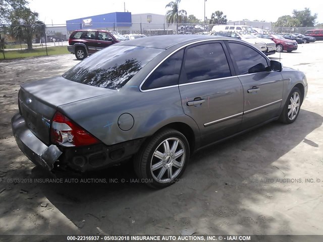 1FAHP25195G121464 - 2005 FORD FIVE HUNDRED LIMITED GRAY photo 4