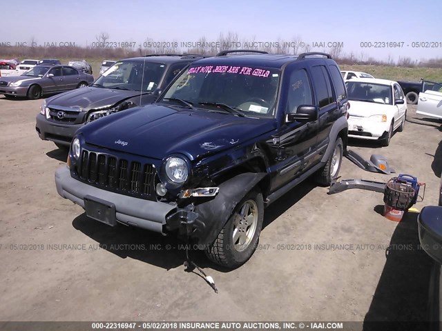 1J4GL48K86W120812 - 2006 JEEP LIBERTY SPORT Dark Blue photo 2