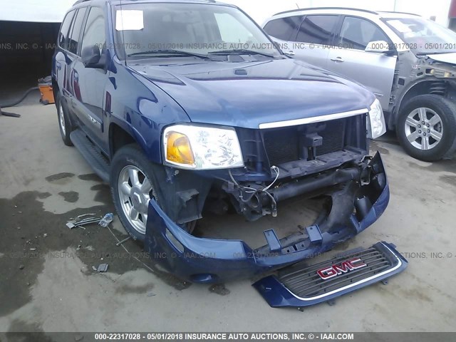 1GKDT13S252386383 - 2005 GMC ENVOY BLUE photo 6