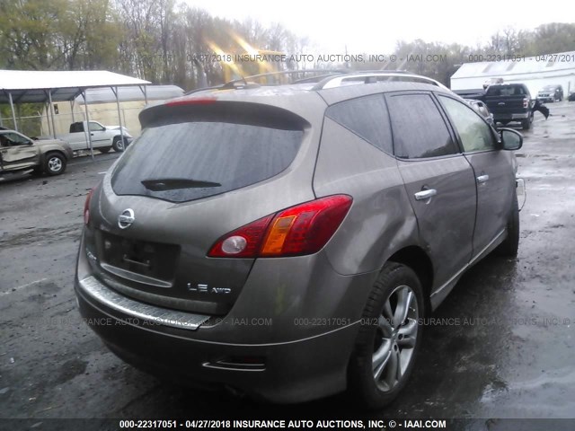 JN8AZ1MW8AW111364 - 2010 NISSAN MURANO S/SL/LE BEIGE photo 4