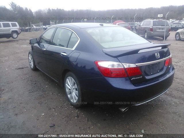 1HGCR3F83DA046599 - 2013 HONDA ACCORD EXL BLUE photo 3