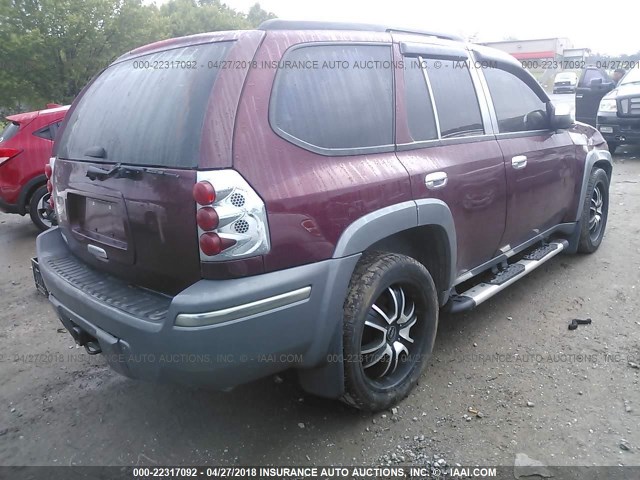 4NUDS13S152704156 - 2005 ISUZU ASCENDER S/LS/LIMITED MAROON photo 4