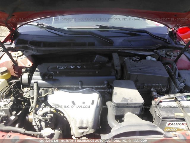 4T1BE46K57U059621 - 2007 TOYOTA CAMRY NEW GENERAT CE/LE/XLE/SE RED photo 10