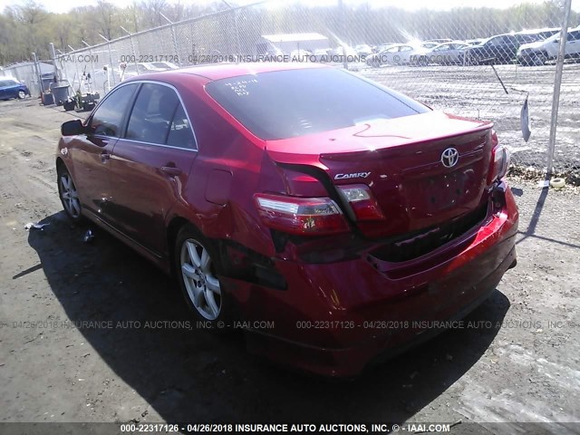 4T1BE46K57U059621 - 2007 TOYOTA CAMRY NEW GENERAT CE/LE/XLE/SE RED photo 3