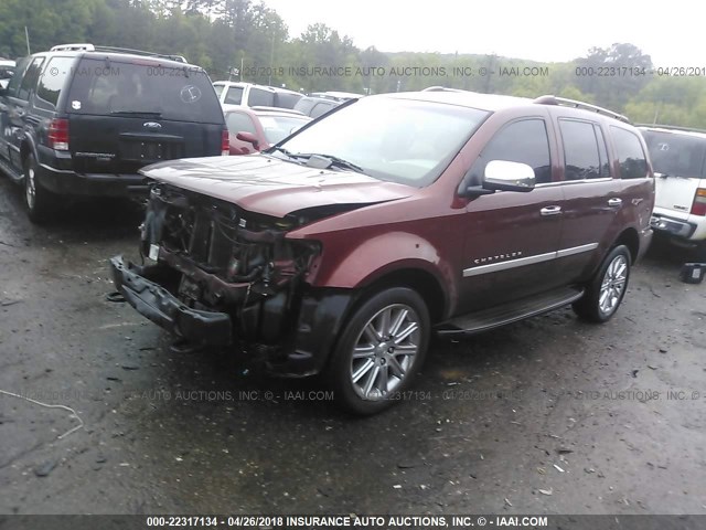 1A8HW58267F547553 - 2007 CHRYSLER ASPEN LIMITED MAROON photo 2