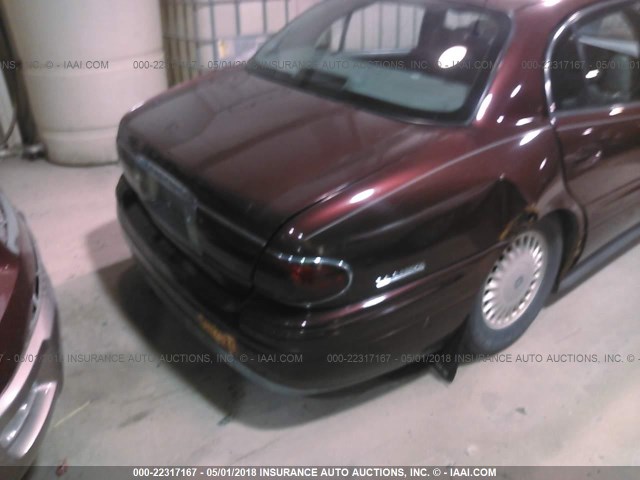 1G4HR54K51U116365 - 2001 BUICK LESABRE LIMITED MAROON photo 6