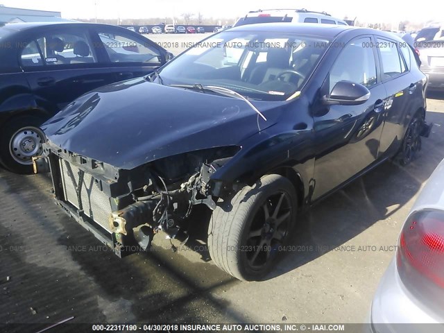 JM1BL1H55A1169836 - 2010 MAZDA 3 S BLACK photo 2