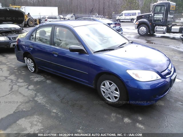 2HGES16375H578723 - 2005 HONDA CIVIC DX VP BLUE photo 1