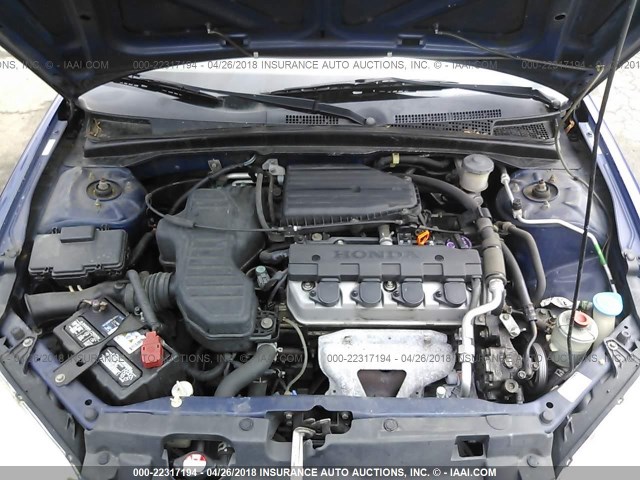 2HGES16375H578723 - 2005 HONDA CIVIC DX VP BLUE photo 10