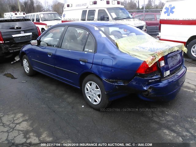 2HGES16375H578723 - 2005 HONDA CIVIC DX VP BLUE photo 3