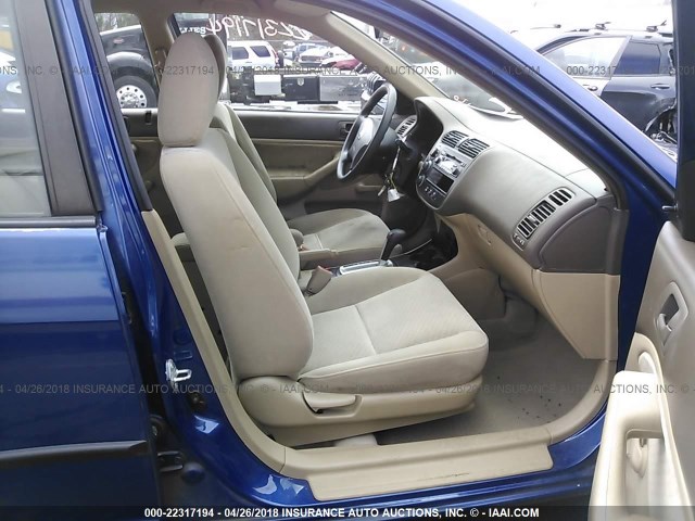 2HGES16375H578723 - 2005 HONDA CIVIC DX VP BLUE photo 5