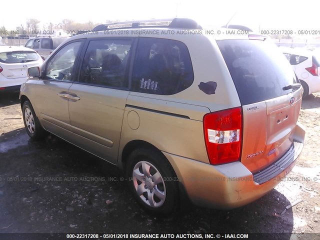 KNDMB133776125964 - 2007 KIA SEDONA EX/LX GOLD photo 3