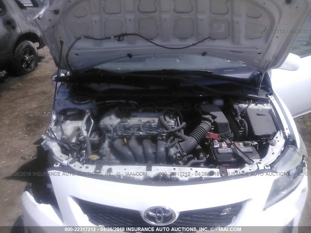 1NXBU40E19Z014068 - 2009 TOYOTA COROLLA S/LE/XLE WHITE photo 10