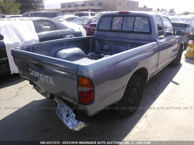 4TAVL52N2VZ249479 - 1997 TOYOTA TACOMA XTRACAB Light Blue photo 4