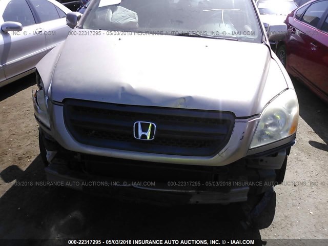 2HKYF18485H537451 - 2005 HONDA PILOT EX GOLD photo 6