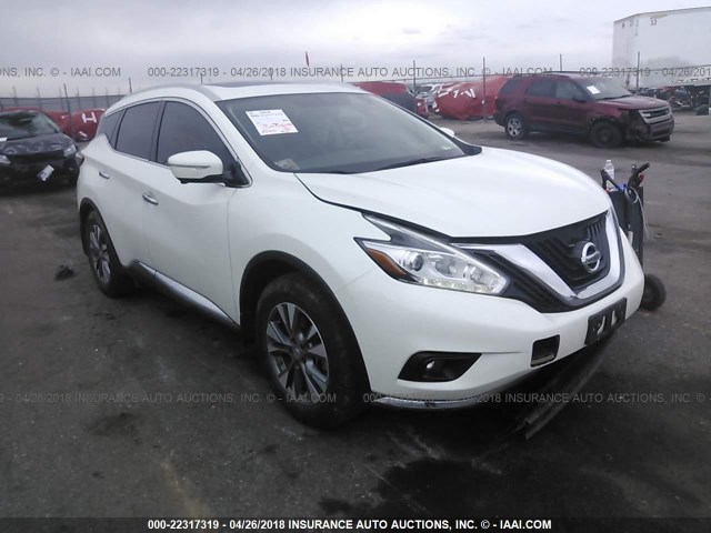 5N1AZ2MH7FN212570 - 2015 NISSAN MURANO S/SL/SV/PLATINUM WHITE photo 1