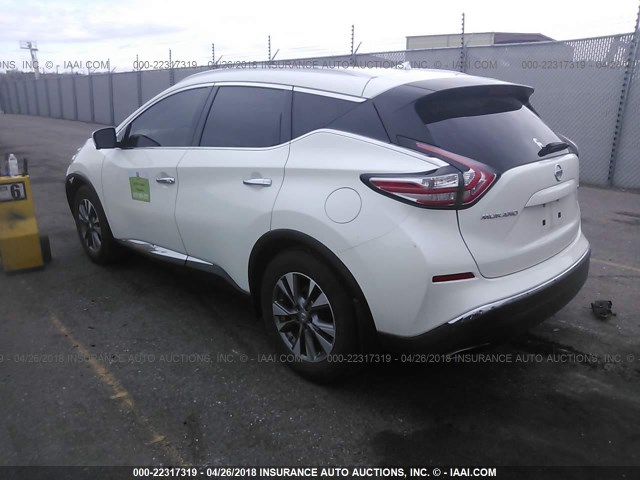 5N1AZ2MH7FN212570 - 2015 NISSAN MURANO S/SL/SV/PLATINUM WHITE photo 3