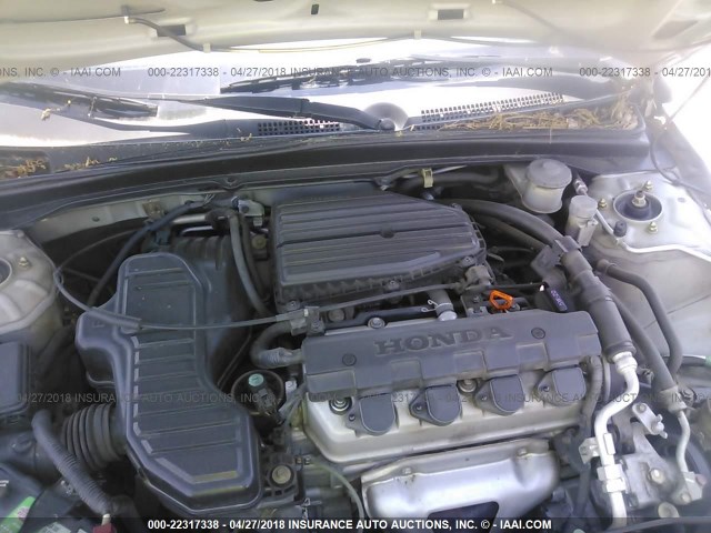 1HGEM211X4L062668 - 2004 HONDA CIVIC DX VP SILVER photo 10