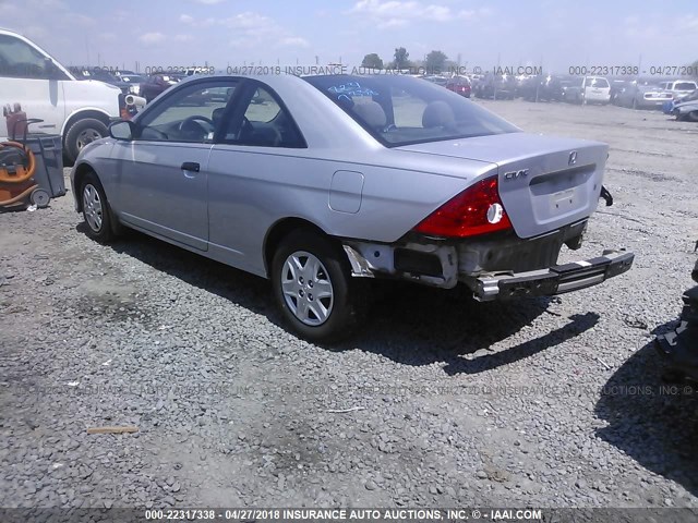1HGEM211X4L062668 - 2004 HONDA CIVIC DX VP SILVER photo 3