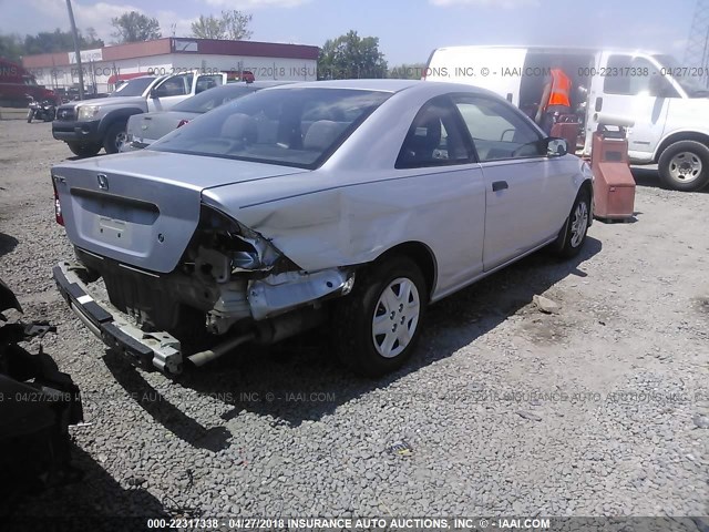 1HGEM211X4L062668 - 2004 HONDA CIVIC DX VP SILVER photo 4