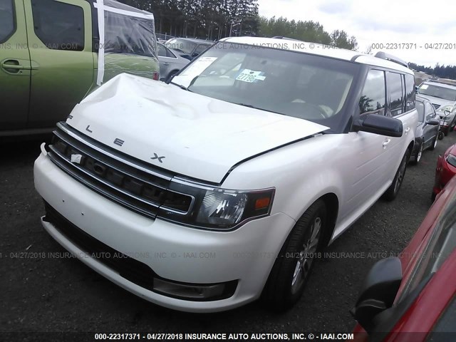 2FMHK6C85EBD30056 - 2014 FORD FLEX SEL WHITE photo 2