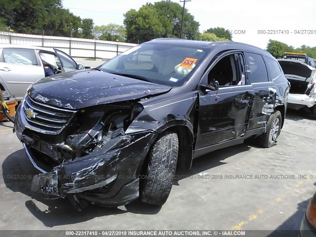 1GNKRHKD4HJ164636 - 2017 CHEVROLET TRAVERSE LT BROWN photo 2