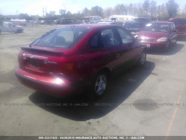 KMHDN55D03U101270 - 2003 HYUNDAI ELANTRA GLS/GT BURGUNDY photo 4