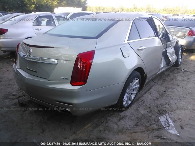 1G6AR5S39E0130416 - 2014 CADILLAC CTS LUXURY COLLECTION TAN photo 4