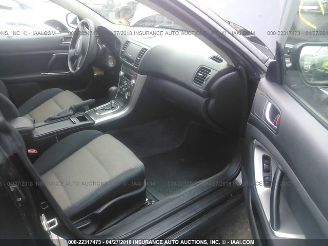 4S3BL616577210150 - 2007 SUBARU LEGACY 2.5I BLACK photo 5