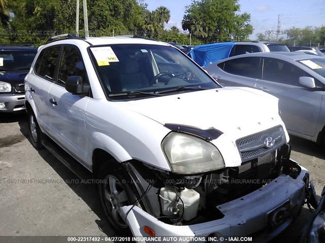 KM8JM12B95U123983 - 2005 HYUNDAI TUCSON GL WHITE photo 1