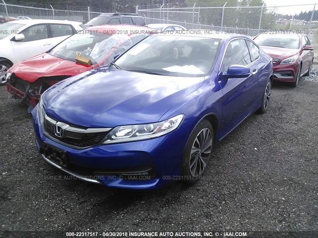 1HGCT1B86HA000167 - 2017 HONDA ACCORD EXL BLUE photo 2