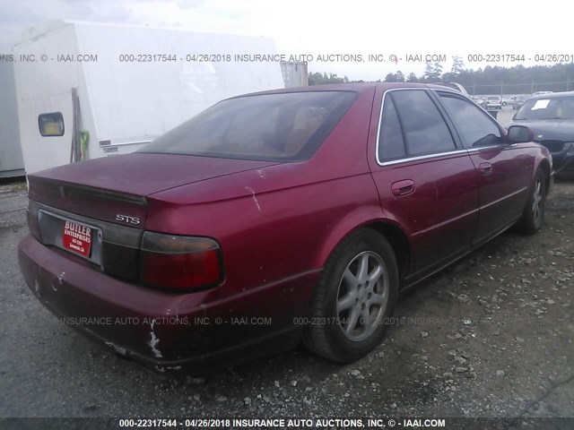 1G6KY5499YU193327 - 2000 CADILLAC SEVILLE STS MAROON photo 4