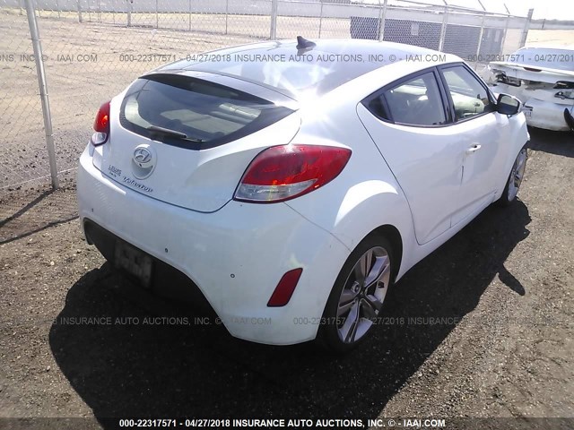 KMHTC6AD5DU119603 - 2013 HYUNDAI VELOSTER WHITE photo 4