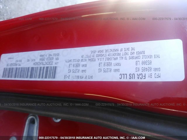 2C3CDXCT9JH230234 - 2018 DODGE CHARGER R/T RED photo 9