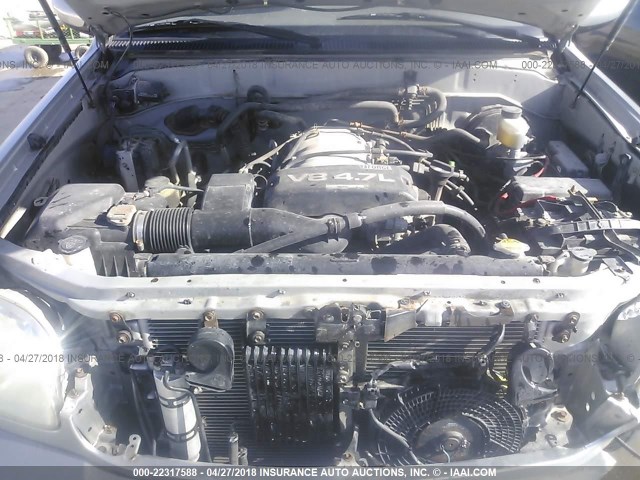 5TDBT44A12S104961 - 2002 TOYOTA SEQUOIA SR5 SILVER photo 10