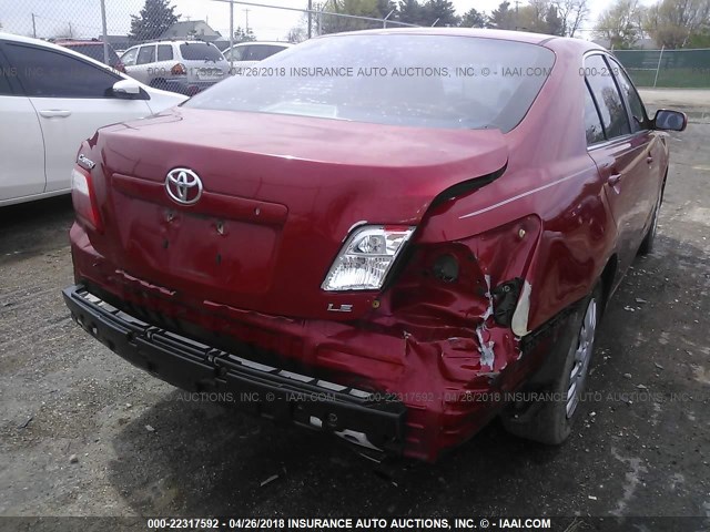 4T1BE46K19U306586 - 2009 TOYOTA CAMRY SE/LE/XLE MAROON photo 6