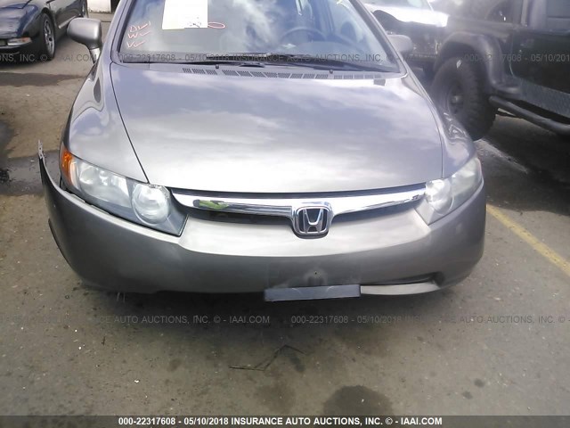 2HGFA15868H507005 - 2008 HONDA CIVIC EX GRAY photo 6