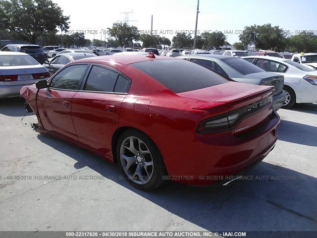 2C3CDXHG0GH267225 - 2016 DODGE CHARGER SXT RED photo 3