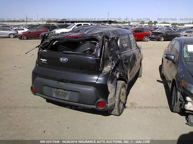 KNDJN2A23F7171715 - 2015 KIA SOUL BLACK photo 4