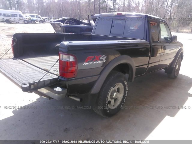 1FTZR45E32TA67640 - 2002 FORD RANGER SUPER CAB BLACK photo 4