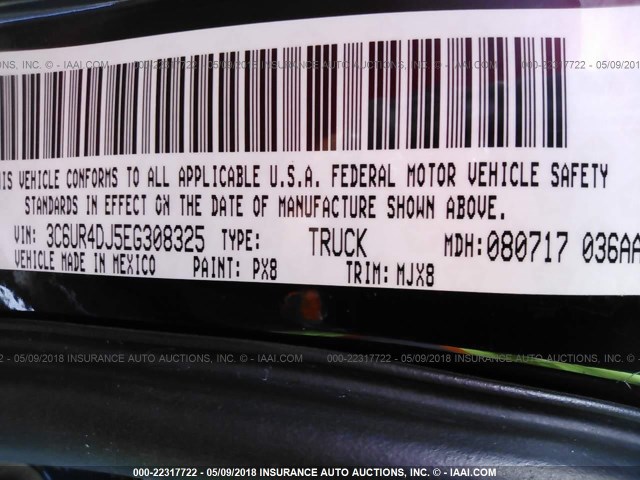 3C6UR4DJ5EG308325 - 2014 RAM 2500 SLT Սև լուսանկար 9