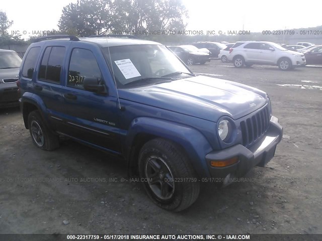 1J4GL48K14W170612 - 2004 JEEP LIBERTY SPORT BLUE photo 1