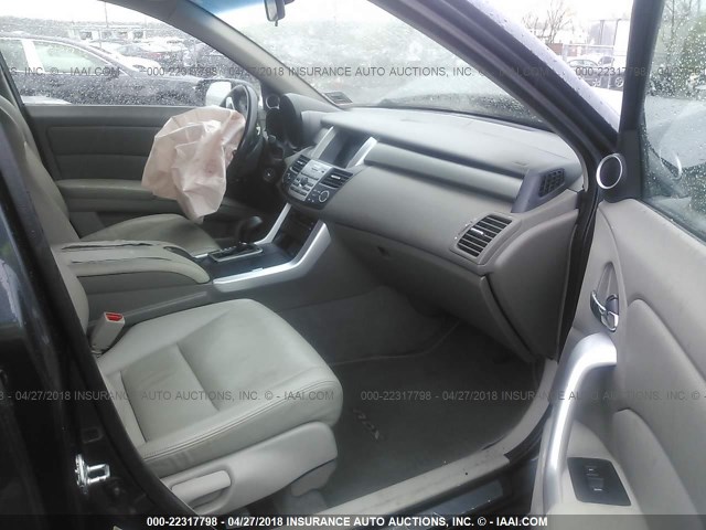 5J8TB18277A006385 - 2007 ACURA RDX GRAY photo 5