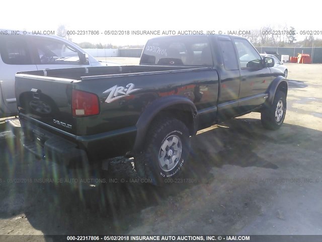 1GCCT19X338242474 - 2003 CHEVROLET S TRUCK S10 GREEN photo 4