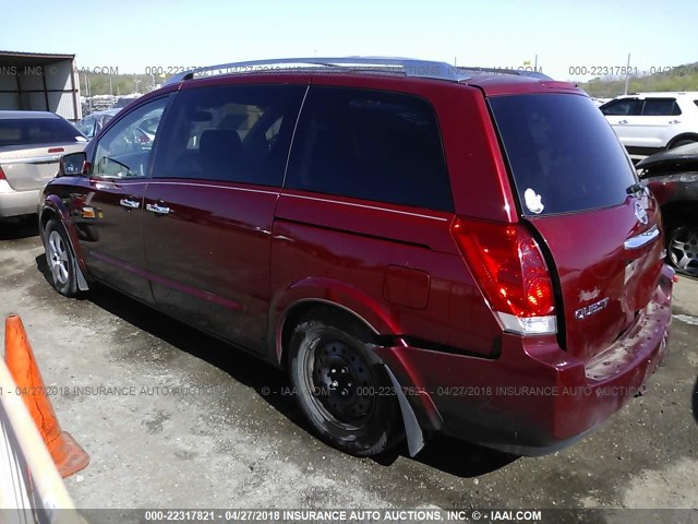 5N1BV28U37N141926 - 2007 NISSAN QUEST S/SE/SL MAROON photo 3