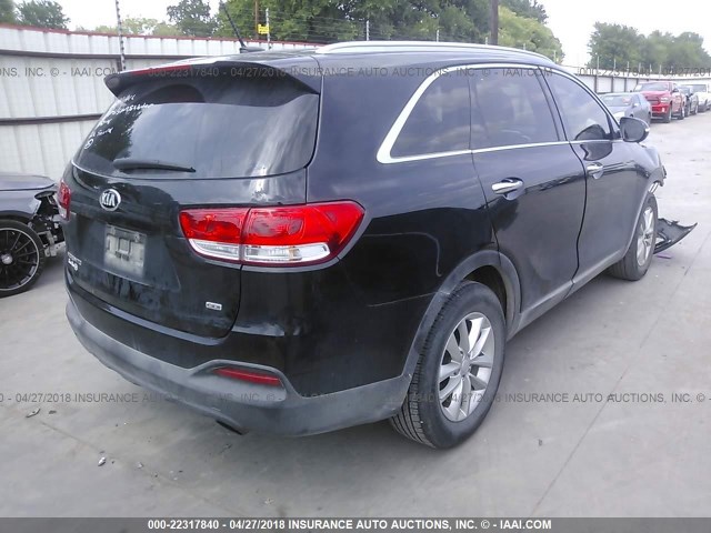 5XYPG4A31GG087437 - 2016 KIA SORENTO LX/L BLACK photo 4