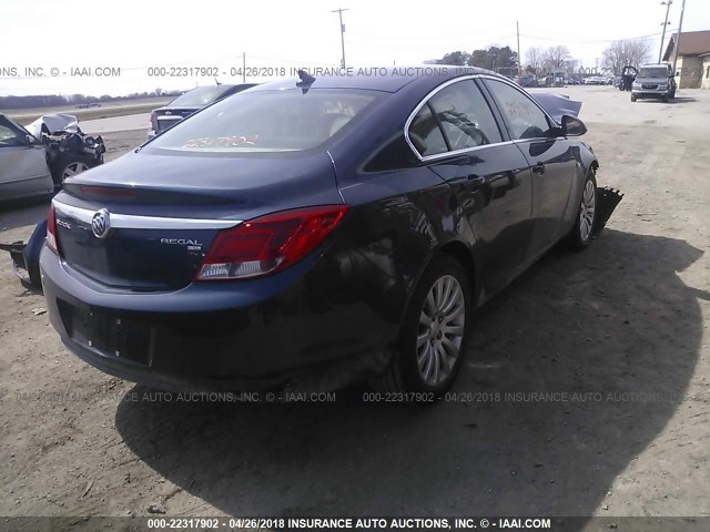 W04GN5EC6B1060341 - 2011 BUICK REGAL CXL BLUE photo 4