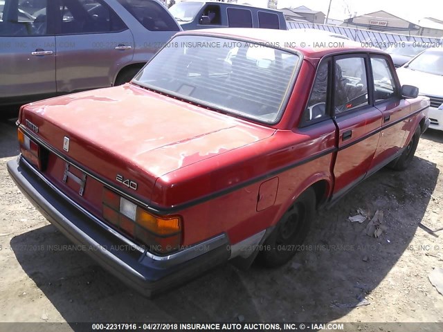 YV1AS8801N1459809 - 1992 VOLVO 240 GL RED photo 4